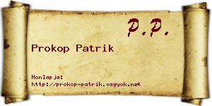 Prokop Patrik névjegykártya